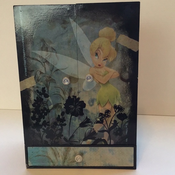 Disney Tinkerbell Enesco jewelery box chest armoir with hooks doors & drawers - Picture 15 of 16